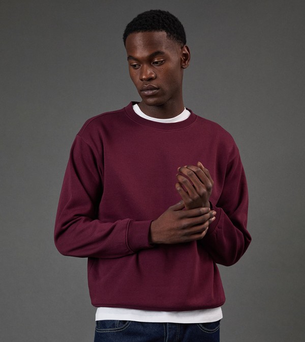 Solid Crew Neck Sweatshirt