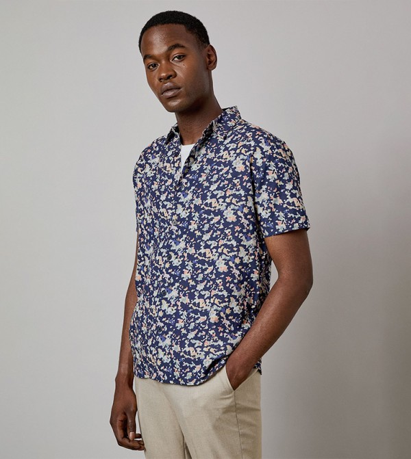Sunset Camo Print Short Sleeves Shirt