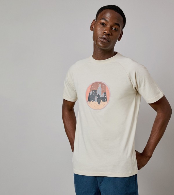Sunrise Logo Print Raglan T-Shirt