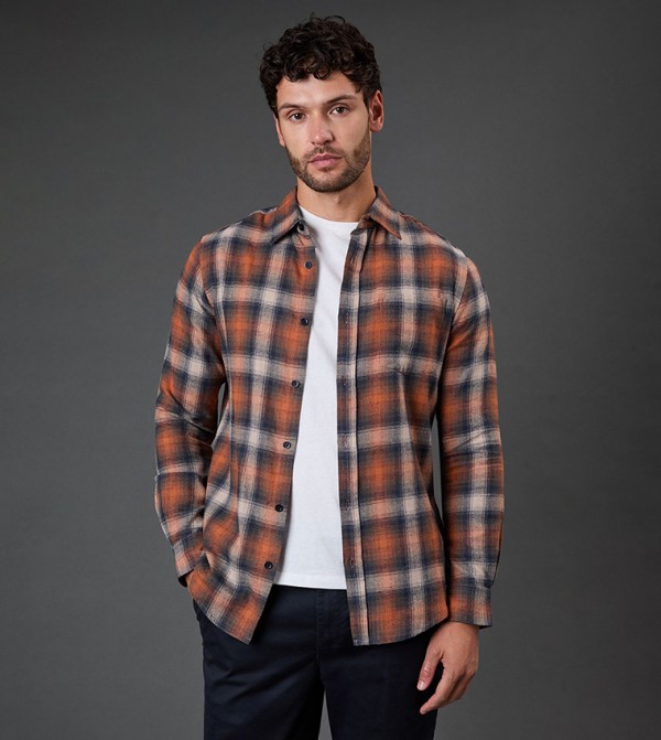 Brushed Plaid Long Sleeves Shirt