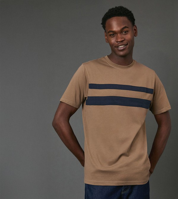 Stripe Detail Crew Neck T-Shirt
