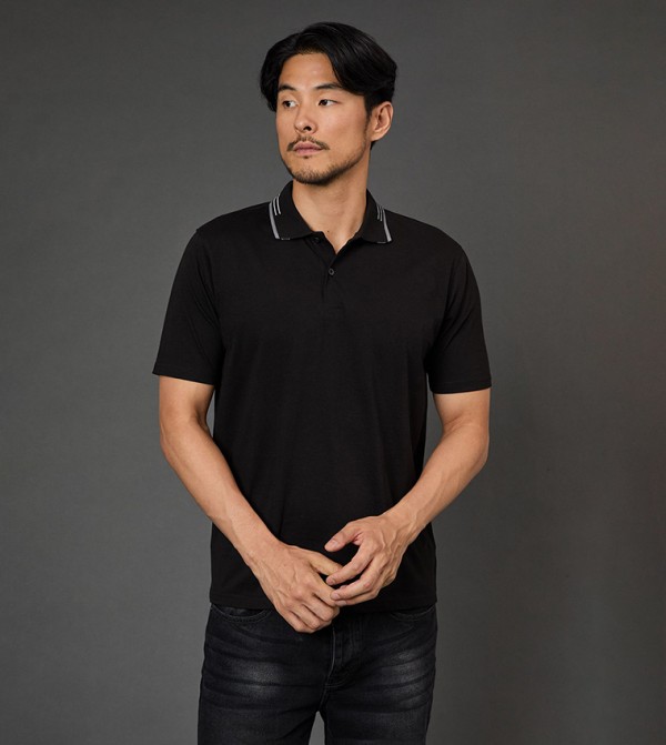 Contrast Tipping Collar Polo T-Shirt
