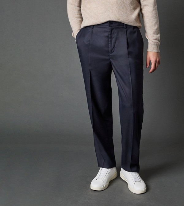 Mid Rise Pleated Front Trousers