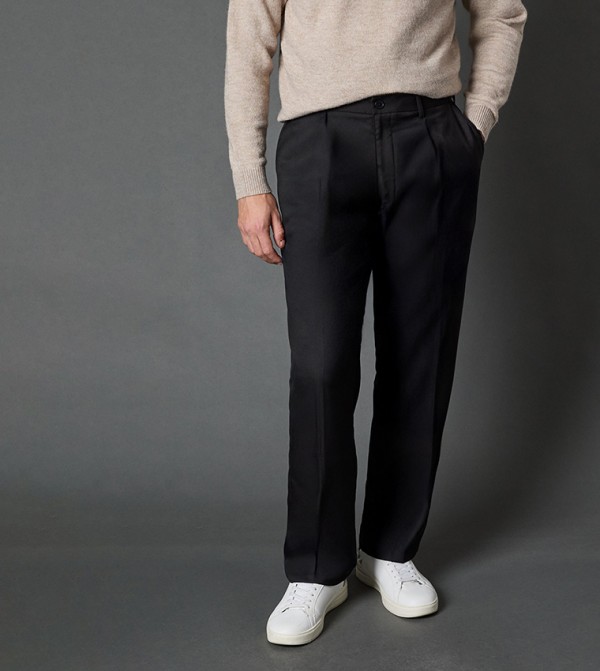 Mid Rise Pleated Front Trousers