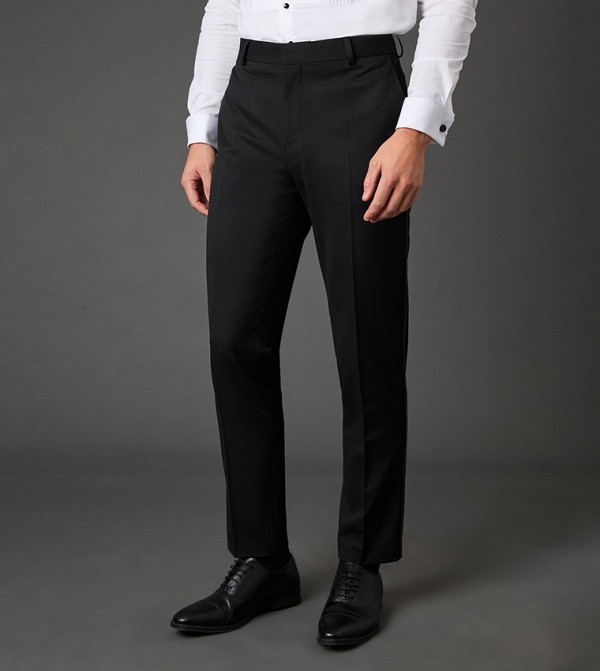 Satin Tape Slim Fit Tuxedo Formal Trousers