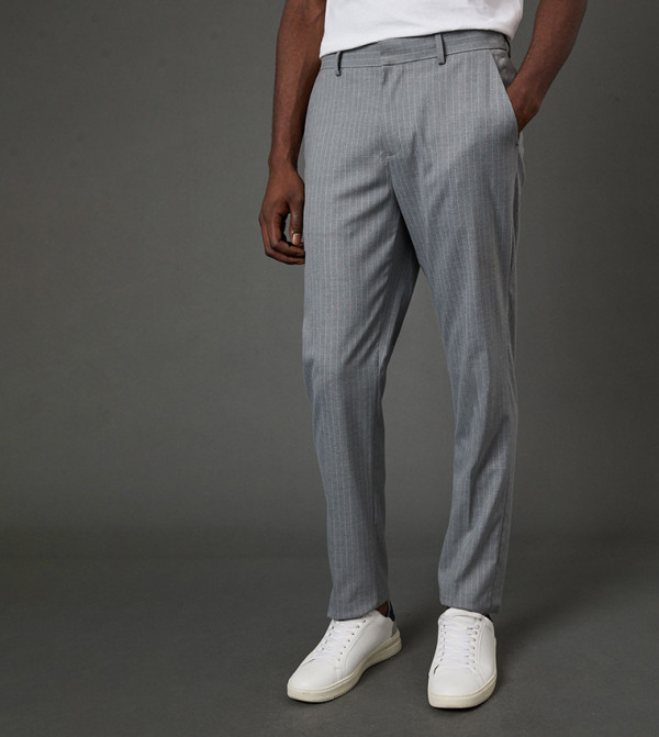 Striped Slim Fit Formal Trousers