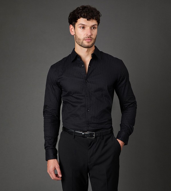 Tonal Stripe Long Sleeves Shirt