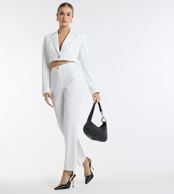 High Waist Tapered Fit Trousers