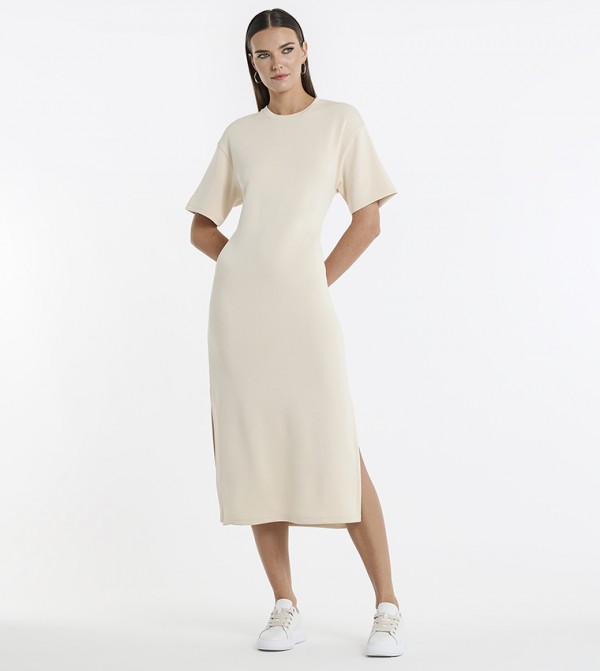 Solid Short Sleeves T-Shirt Dress
