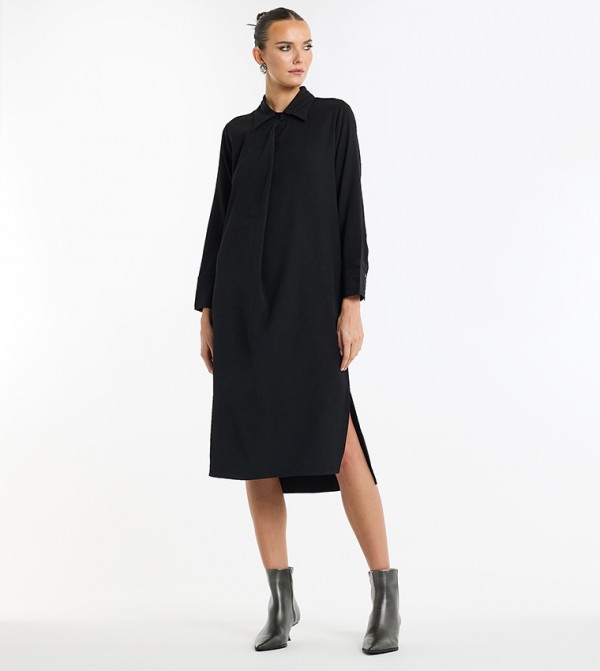 Tailored Shirt Dress with Pockets