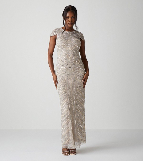 Beaded maxi sales dress