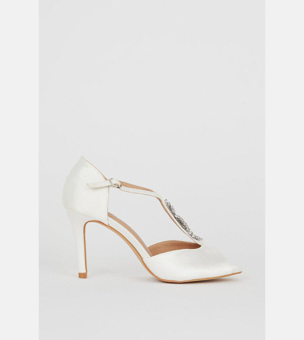 Buy Coast Tasmine Jewel T Bar Detail Peep Toe Heel Courts Shoes In