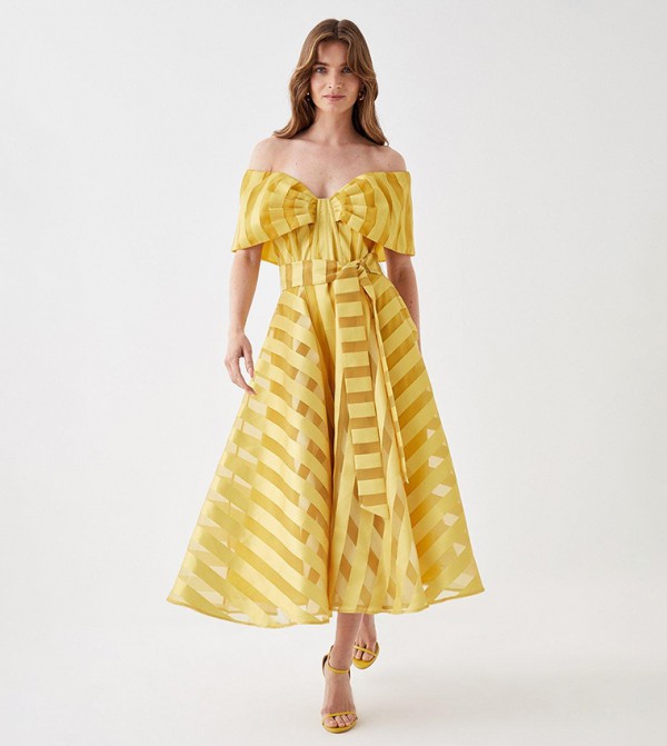 Coast yellow sale bardot dress