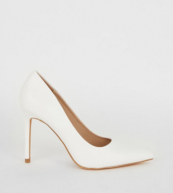 White high hot sale heel pumps