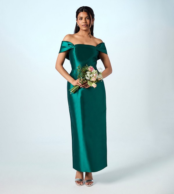 Coast Honoured Petite Twill Bardot Column Midi Bridesmaid Dress