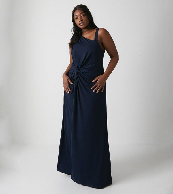 Buy Coast Plus Size Twist Detail One Shoulder Jersey Bridesmaids Dress in Navy 6thStreet UAE