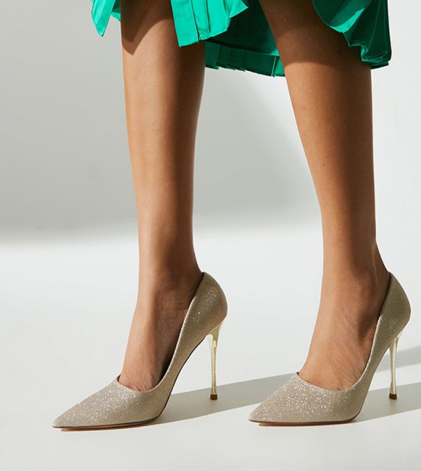 Tillie Fine Glitter High Metal Heel Pumps
