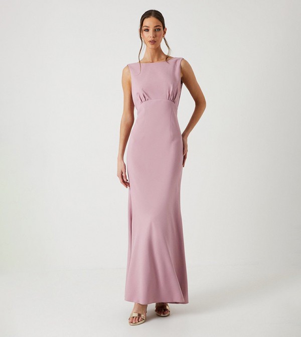 Cowl Back Fishtail Bridesmaids Maxi Dress