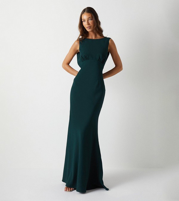 Cowl Back Fishtail Bridesmaids Maxi Dress