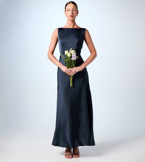 Sleeveless Satin Bridesmaid Dress