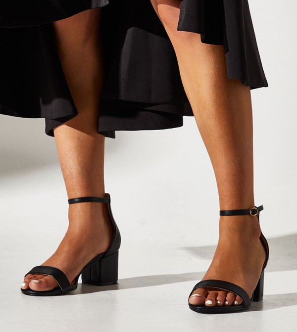 Wide Fit Thelma Ankle Strap Block Heeled Sandals