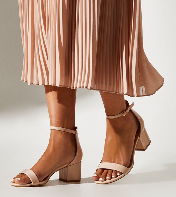 Wide Fit Thelma Ankle Strap Block Heeled Sandals