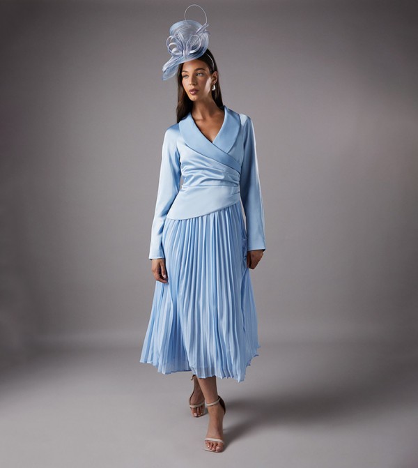 Tailored Pleat Skirt Midi Dress
