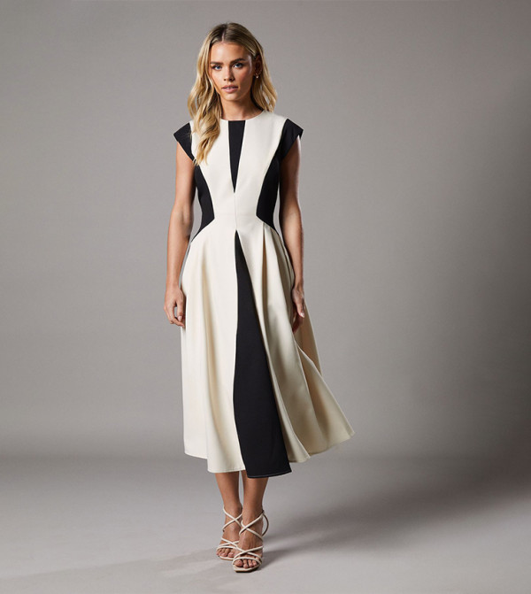 Rayon Crepe Beach Multicolor Midi Dress For women