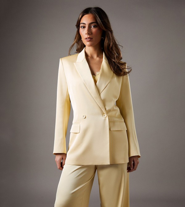 Satin Double Breasted Blazer