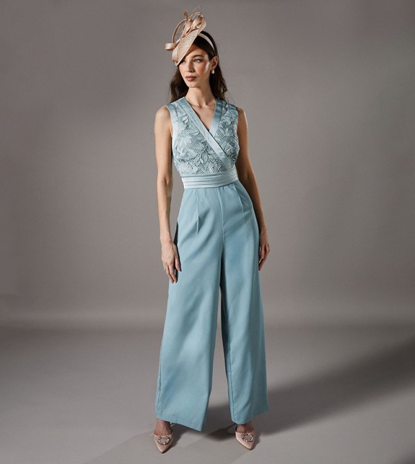 Sleeveless Lace Detail Jumpsuit