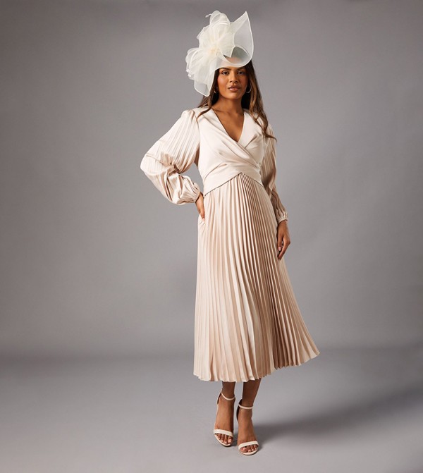 Petite Pleat Midi Dress