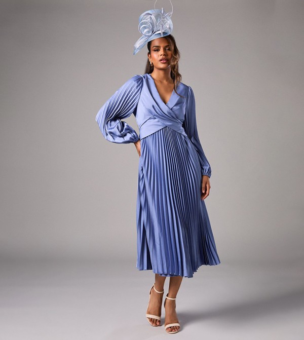 Petite Pleated Skirt Midi Dress