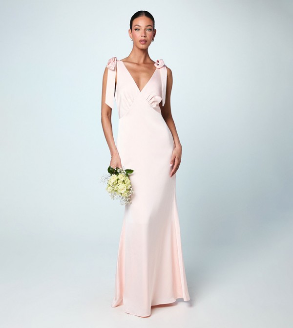 Coast Honoured Back Crepe Tie Shoulder Bridesmaid Maxi Dress