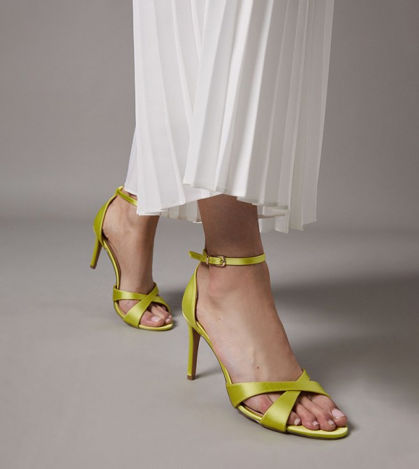 CADENZA Satin Cross Strap High Stiletto Heel Sandals