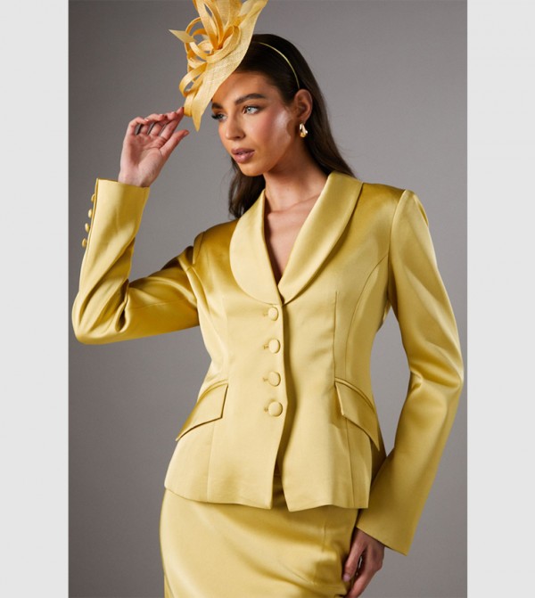 Waisted Jacket with Satin Lapel
