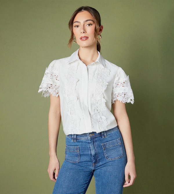 Lace Short Sleeves Shirt