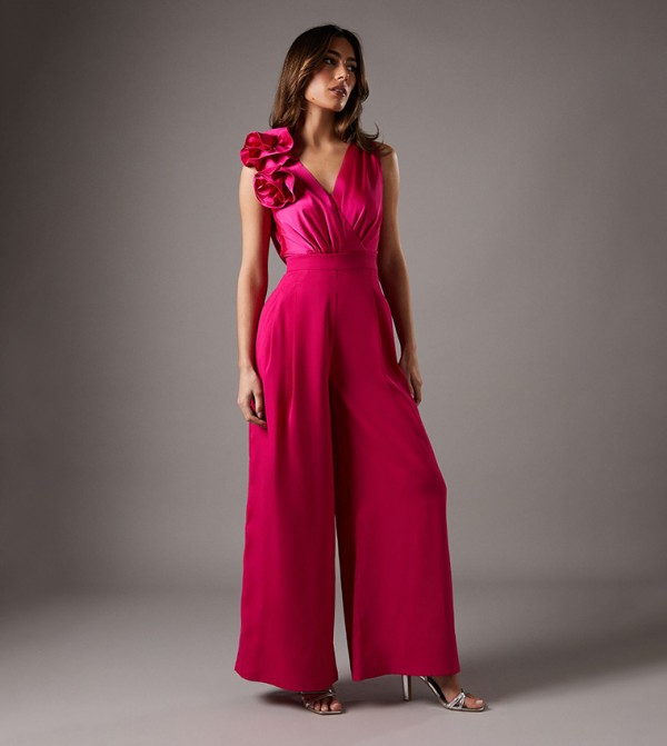 Corsage Cowl Back Jumpsuit