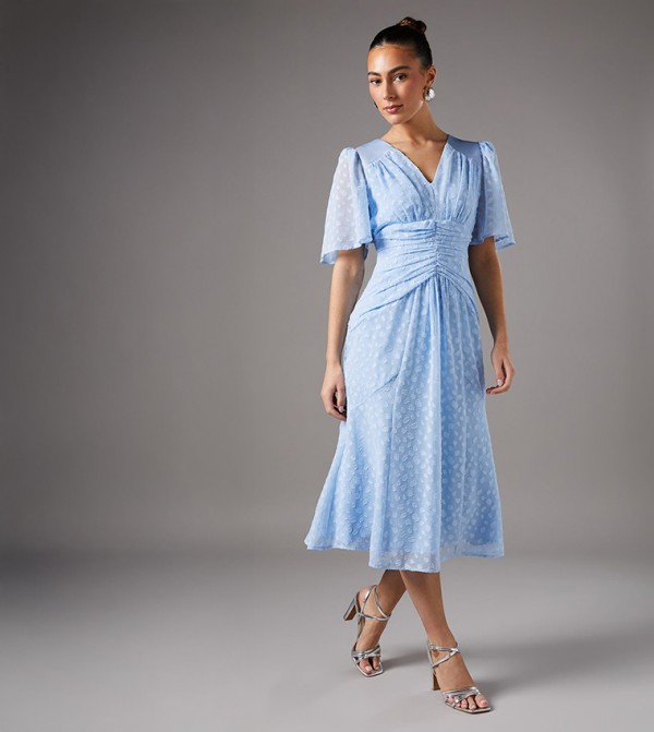 Polka Dots Jacquard Midi Dress