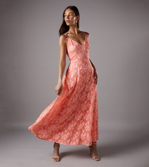 Petal Shoulder Maxi Dress