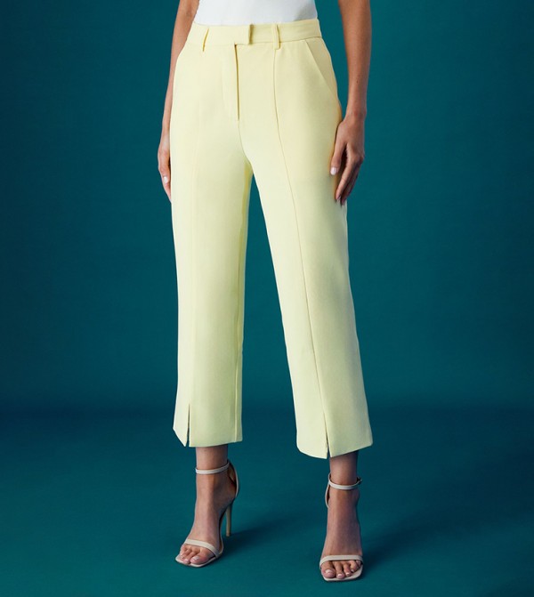 Split Front Crop Trousers 