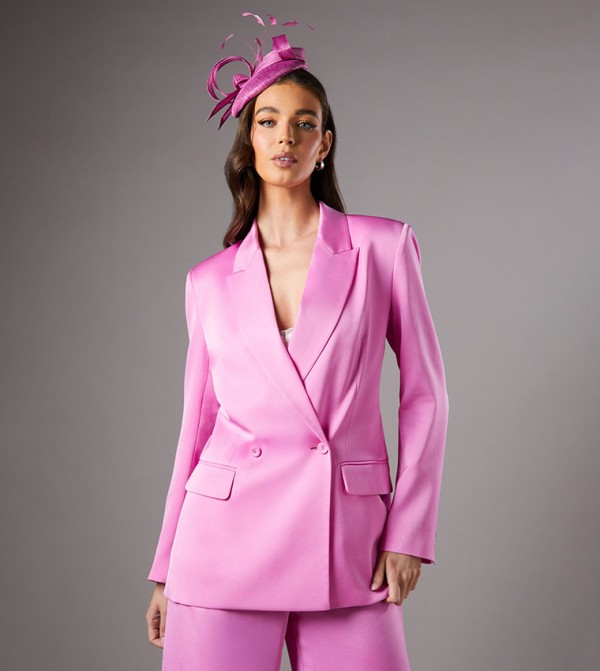 Satin Double Breasted Blazer