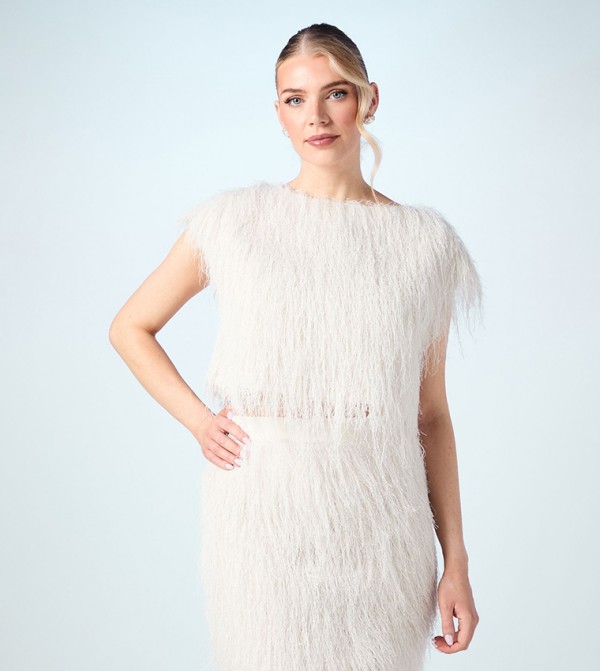 Fringe Sleeveless Boxy Crop Top