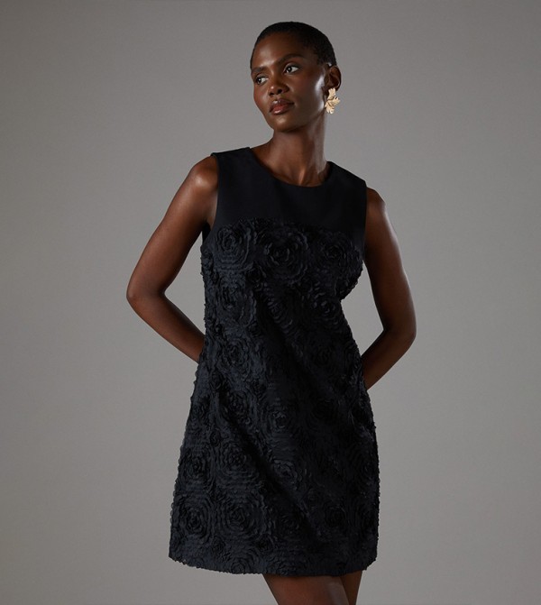 3D Texture Sleeveless Mini Dress