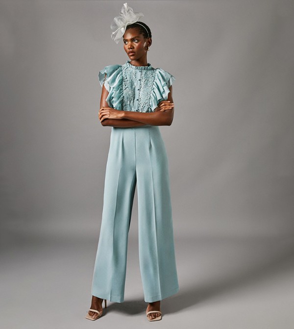 Lace Ruffled Sleeveless Jumpsuit