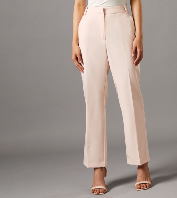 Button Closure Slim Fit Trousers