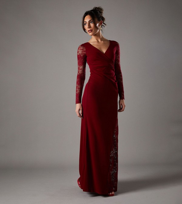 Lace Long Sleeves Maxi Dress