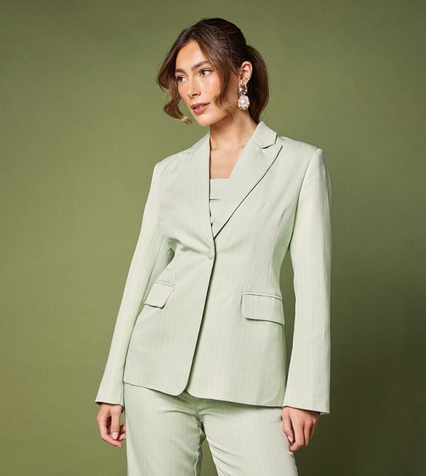 Striped Single Breasted Blazer