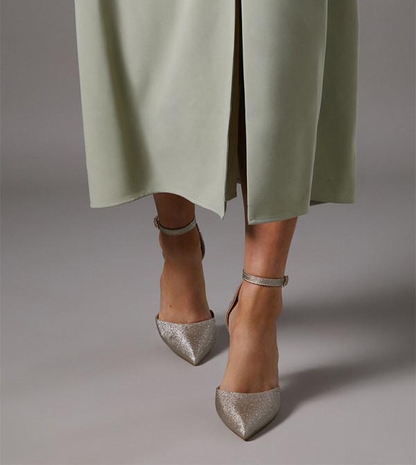 Nautila Glitter Pointed Toe Heel Pumps