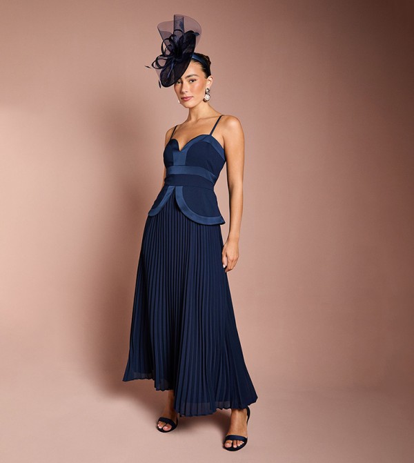 Solid Strappy Crepe Maxi Dress