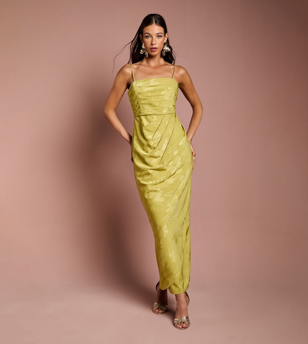 Jacquard Satin Midaxi Dress